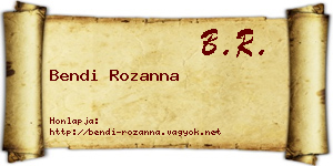 Bendi Rozanna névjegykártya